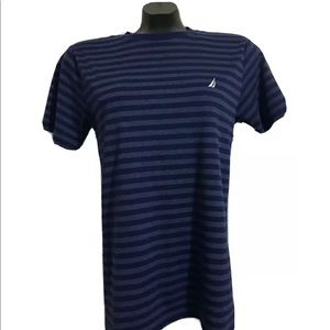 Nautica Youth Boys T-Shirt Navy Blue Stripe Large (14/16)